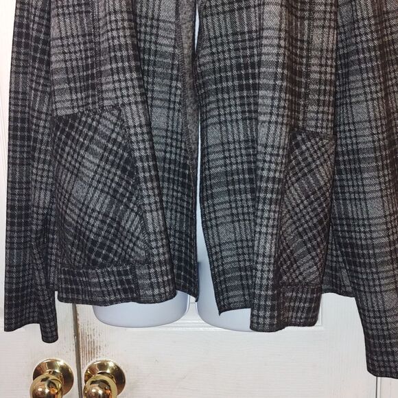 Cameleon black gray wool blend open front cardigan jacket Sz L NWOT - Picture 2 of 5